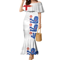 Custom England Football Mermaid Dress Simple Triple Lions - Wonder Print Shop