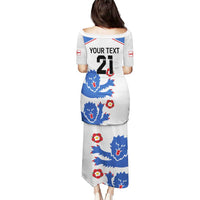 Custom England Football Puletasi Simple Triple Lions - Wonder Print Shop