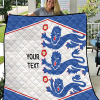 Custom England Football Quilt Simple Triple Lions - Wonder Print Shop