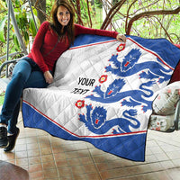 Custom England Football Quilt Simple Triple Lions - Wonder Print Shop
