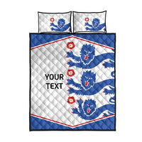 Custom England Football Quilt Bed Set Simple Triple Lions - Wonder Print Shop