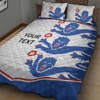 Custom England Football Quilt Bed Set Simple Triple Lions - Wonder Print Shop
