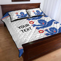Custom England Football Quilt Bed Set Simple Triple Lions - Wonder Print Shop