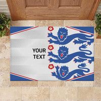 Custom England Football Rubber Doormat Simple Triple Lions - Wonder Print Shop