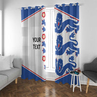 Custom England Football Window Curtain Simple Triple Lions - Wonder Print Shop