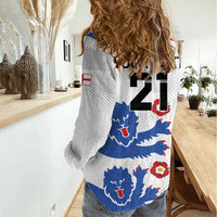Custom England Football Women Casual Shirt Simple Triple Lions - Wonder Print Shop