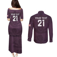 Custom England Football Couples Matching Puletasi and Long Sleeve Button Shirt Come On Champions LT9 - Wonder Print Shop