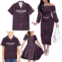 Custom England Football Family Matching Off The Shoulder Long Sleeve Dress and Hawaiian Shirt Come On Champions - Wonder Print Shop