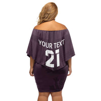 Custom England Football Off Shoulder Short Dress Come On Champions - Wonder Print Shop
