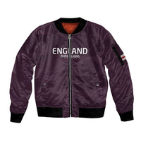 Custom England Football Sleeve Zip Bomber Jacket Come On Champions - Wonder Print Shop
