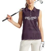 Custom England Football Women Sleeveless Polo Shirt Come On Champions - Wonder Print Shop
