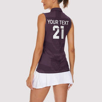 Custom England Football Women Sleeveless Polo Shirt Come On Champions - Wonder Print Shop