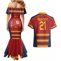 Custom Spain Football Couples Matching Mermaid Dress and Hawaiian Shirt Come on La Roja LT9 - Wonder Print Shop