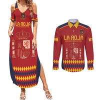 Custom Spain Football Couples Matching Summer Maxi Dress and Long Sleeve Button Shirt Come on La Roja LT9 - Wonder Print Shop