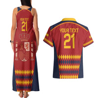 Custom Spain Football Couples Matching Tank Maxi Dress and Hawaiian Shirt Come on La Roja LT9 - Wonder Print Shop