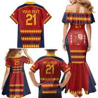 Custom Spain Football Family Matching Mermaid Dress and Hawaiian Shirt Come on La Roja LT9 - Wonder Print Shop