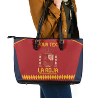 Custom Spain Football Leather Tote Bag Come on La Roja - Wonder Print Shop