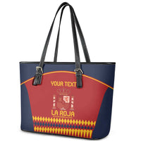 Custom Spain Football Leather Tote Bag Come on La Roja - Wonder Print Shop