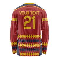 Custom Spain Football Long Sleeve Shirt Come on La Roja - Wonder Print Shop