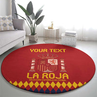 Custom Spain Football Round Carpet Come on La Roja