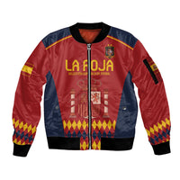 Red and navy zip bomber jacket with Spain crest and La Roja graphic