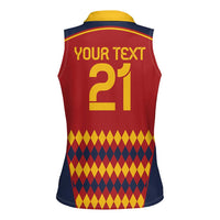 Custom Spain Football Women Sleeveless Polo Shirt Come on La Roja - Wonder Print Shop