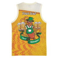 Oktoberfest Bratwurst Hotdog Personalized Basketball Jersey Bavarian Pattern Foam Beer Style