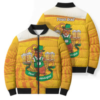 Oktoberfest Bratwurst Hotdog Personalized Bomber Puffer Jacket Bavarian Pattern Foam Beer Style