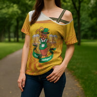 Oktoberfest Bratwurst Hotdog Personalized Cross Shoulder Shirt Bavarian Pattern Foam Beer Style