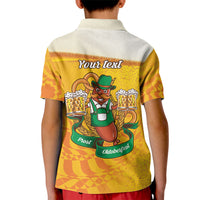 Oktoberfest Bratwurst Hotdog Personalized Kid Polo Shirt Bavarian Pattern Foam Beer Style