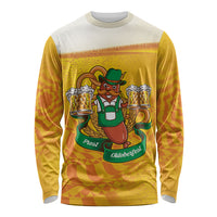 Oktoberfest Bratwurst Hotdog Personalized Long Sleeve Shirt Bavarian Pattern Foam Beer Style