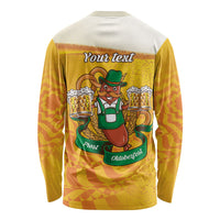 Oktoberfest Bratwurst Hotdog Personalized Long Sleeve Shirt Bavarian Pattern Foam Beer Style