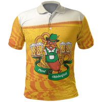 Oktoberfest Bratwurst Hotdog Personalized Polo Shirt Bavarian Pattern Foam Beer Style