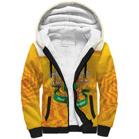 Oktoberfest Bratwurst Hotdog Personalized Sherpa Hoodie Bavarian Pattern Foam Beer Style