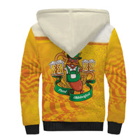 Oktoberfest Bratwurst Hotdog Personalized Sherpa Hoodie Bavarian Pattern Foam Beer Style
