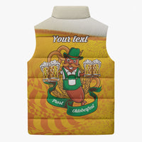 Oktoberfest Bratwurst Hotdog Personalized Sleeveless Puffer Jacket Bavarian Pattern Foam Beer Style