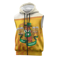 Oktoberfest Bratwurst Hotdog Personalized Sleeveless Zip Hoodie Bavarian Pattern Foam Beer Style