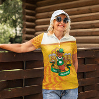 Oktoberfest Bratwurst Hotdog Personalized Women Polo Shirt Bavarian Pattern Foam Beer Style