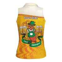 Oktoberfest Bratwurst Hotdog Personalized Women Sleeveless Polo Shirt Bavarian Pattern Foam Beer Style