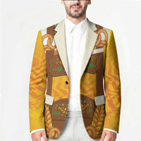 Oktoberfest Lederhosen Pretzel Blazer Bavarian Pattern Foam Beer Style