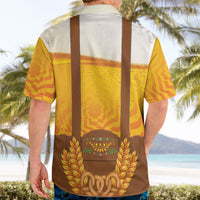 Oktoberfest Lederhosen Pretzel Hawaiian Shirt Bavarian Pattern Foam Beer Style