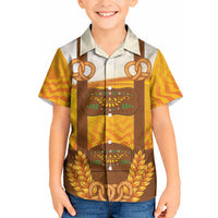 Oktoberfest Lederhosen Pretzel Kid Hawaiian Shirt Bavarian Pattern Foam Beer Style