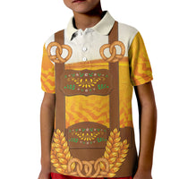 Oktoberfest Lederhosen Pretzel Kid Polo Shirt Bavarian Pattern Foam Beer Style
