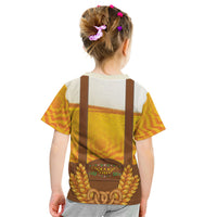 Oktoberfest Lederhosen Pretzel Kid T Shirt Bavarian Pattern Foam Beer Style