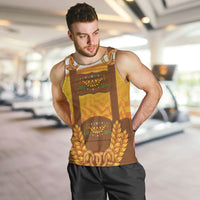 Oktoberfest Lederhosen Pretzel Men Tank Top Bavarian Pattern Foam Beer Style