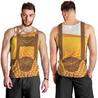 Oktoberfest Lederhosen Pretzel Men Tank Top Bavarian Pattern Foam Beer Style