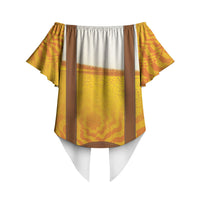 Oktoberfest Lederhosen Pretzel Off Shoulder Wrap Waist Top Bavarian Pattern Foam Beer Style