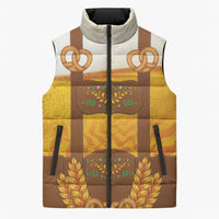 Oktoberfest Lederhosen Pretzel Sleeveless Puffer Jacket Bavarian Pattern Foam Beer Style