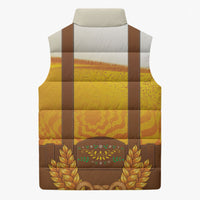 Oktoberfest Lederhosen Pretzel Sleeveless Puffer Jacket Bavarian Pattern Foam Beer Style