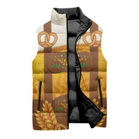 Oktoberfest Lederhosen Pretzel Sleeveless Puffer Jacket Bavarian Pattern Foam Beer Style